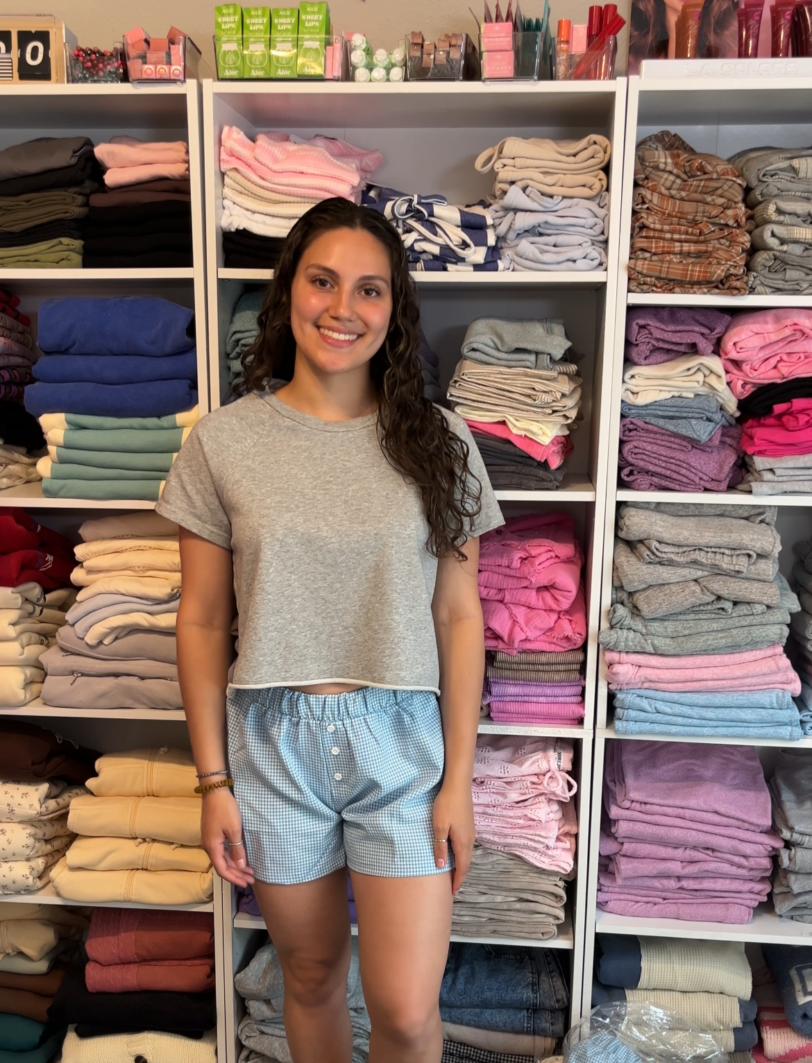 Blue Gingham Boxer Shorts