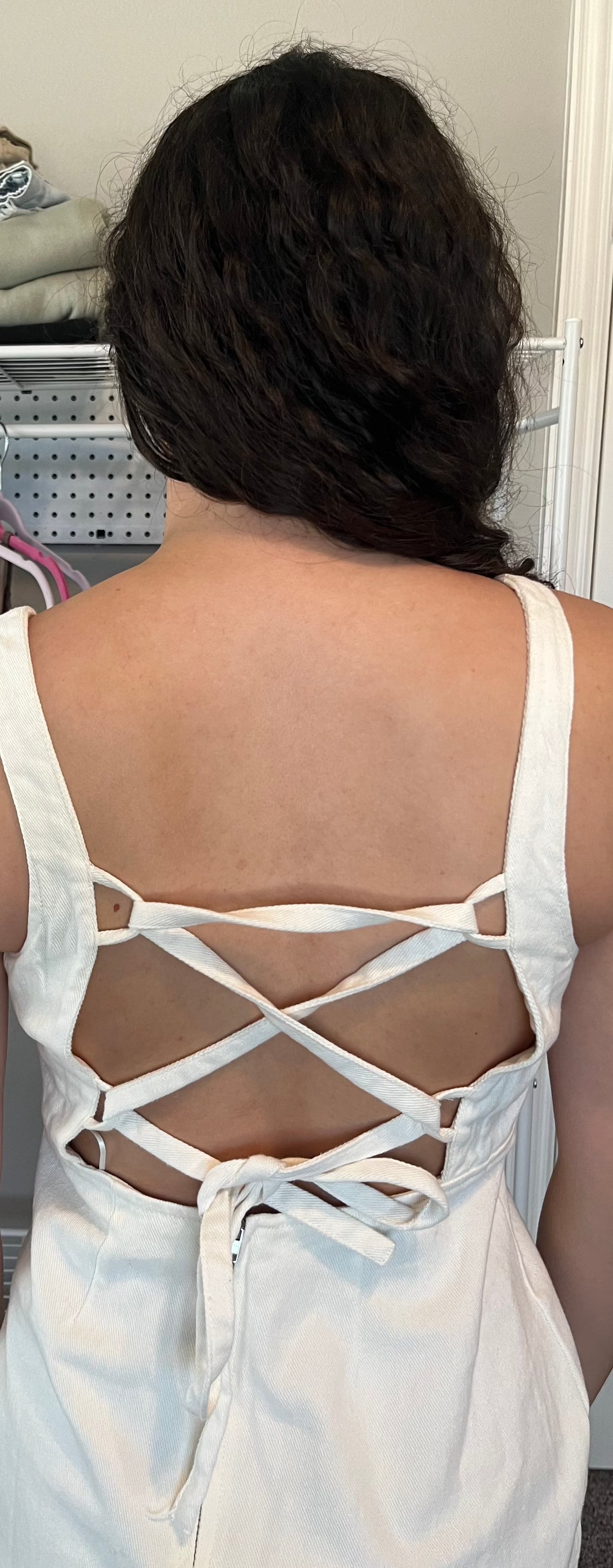 Hesthy White Denim Dress