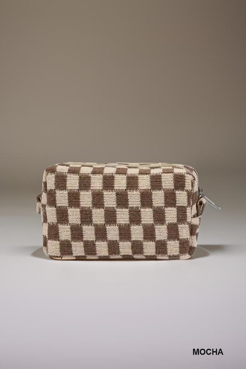 Checkered Makeup Pouch