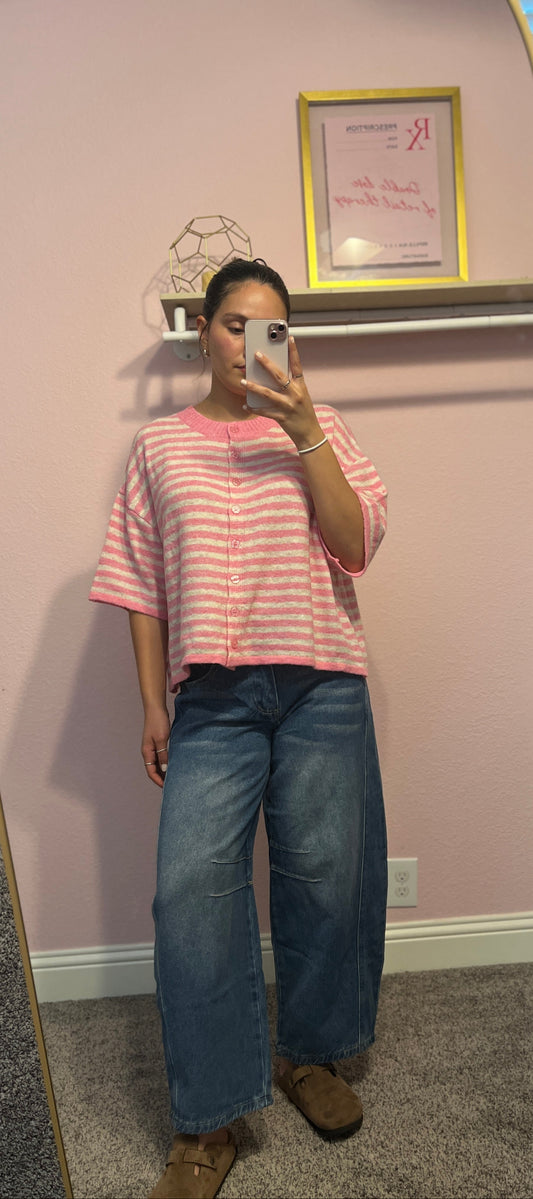 Dark Wash Barrel Jeans