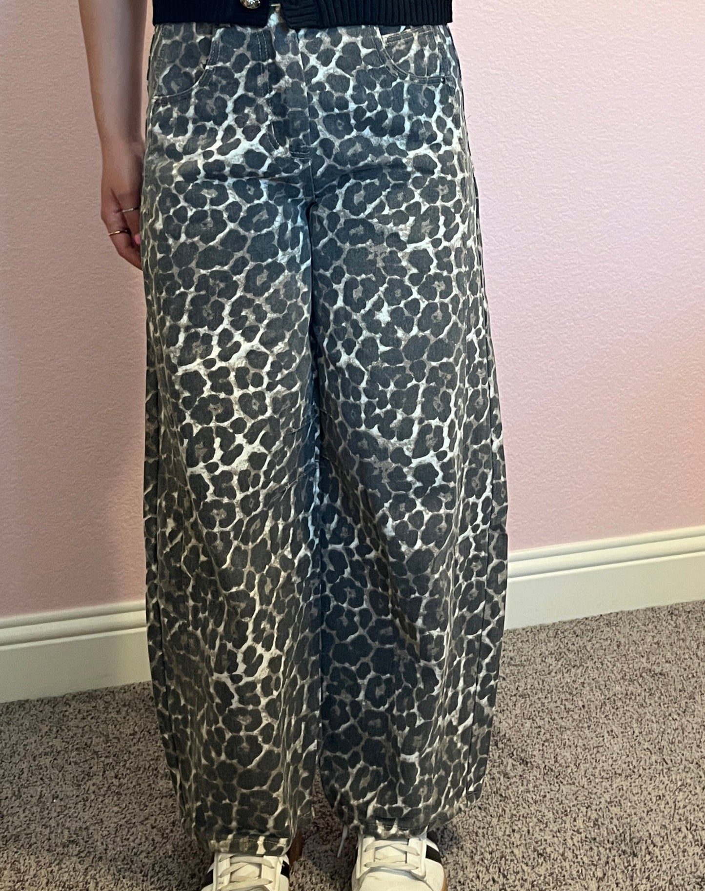 Leopard Barrel Jeans