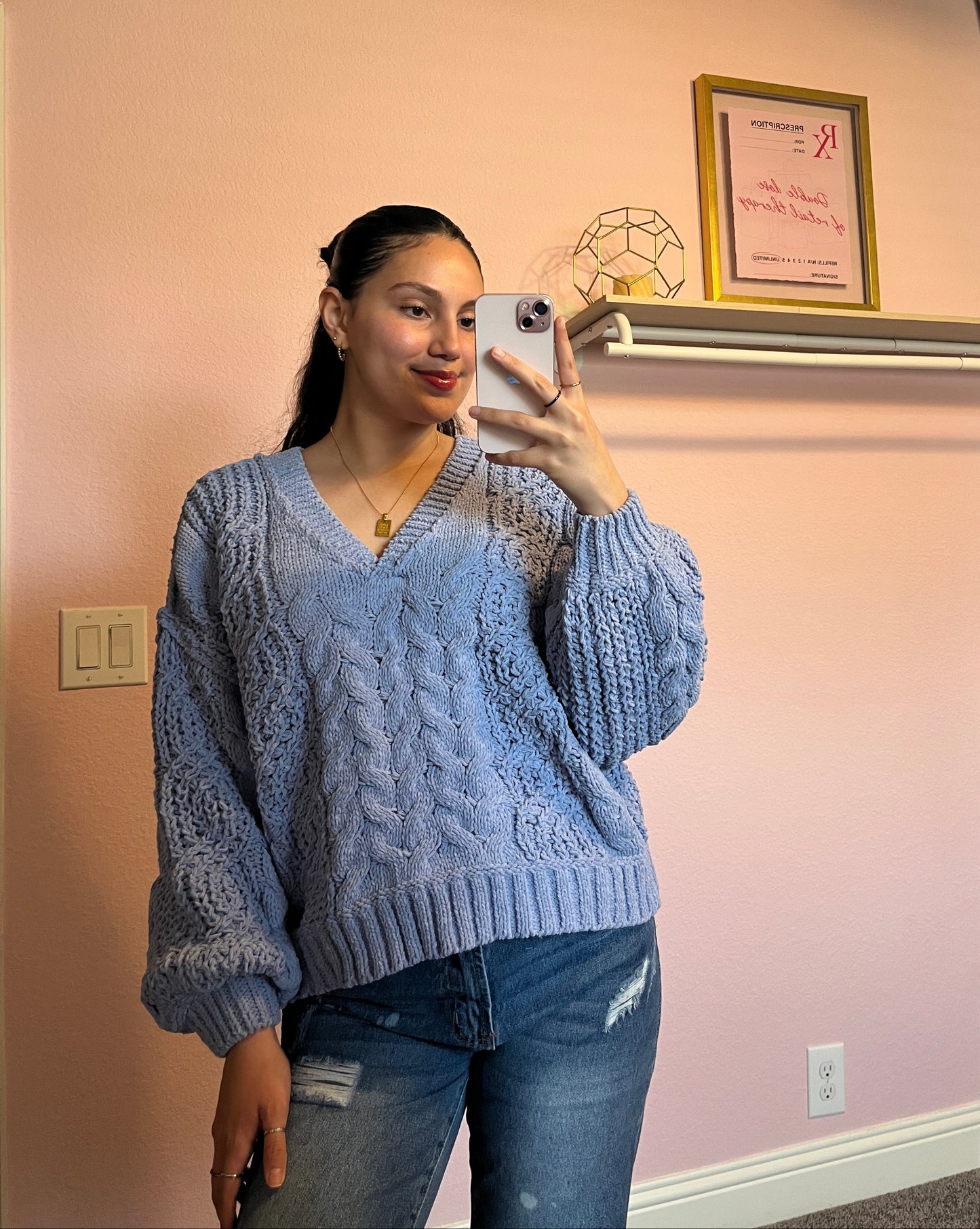 Midnight Frost Blue Knit Sweater