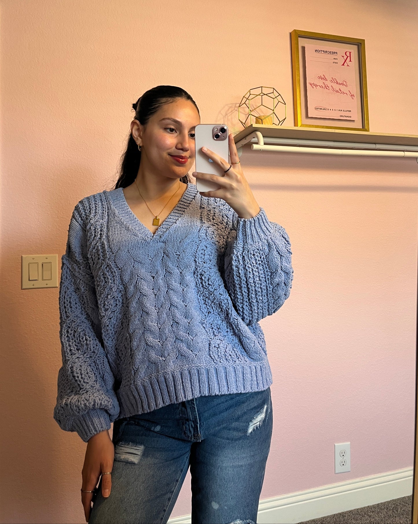 Midnight Frost Blue Knit Sweater