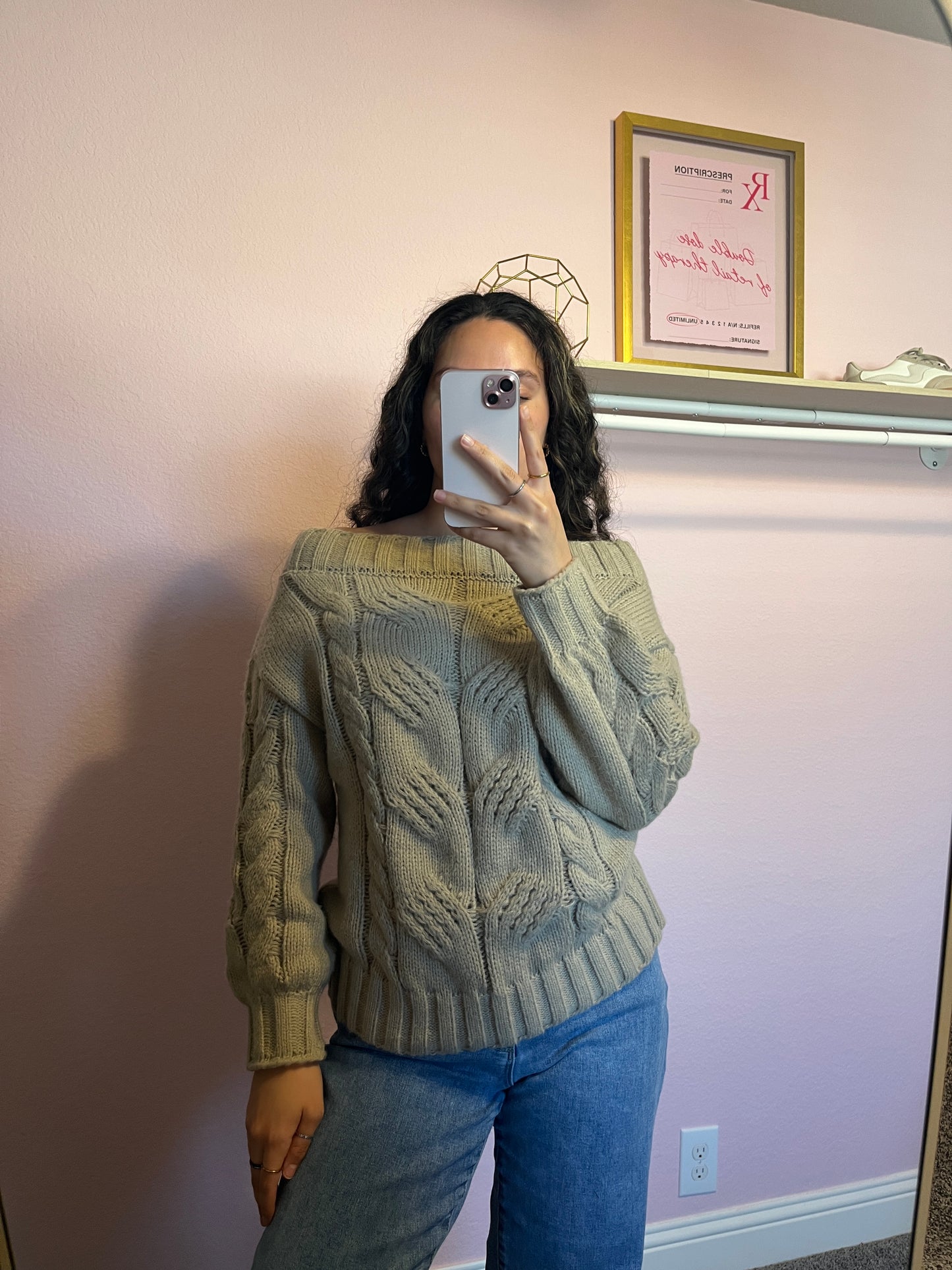 OFF THE SHOULDER KNIT SWEATER