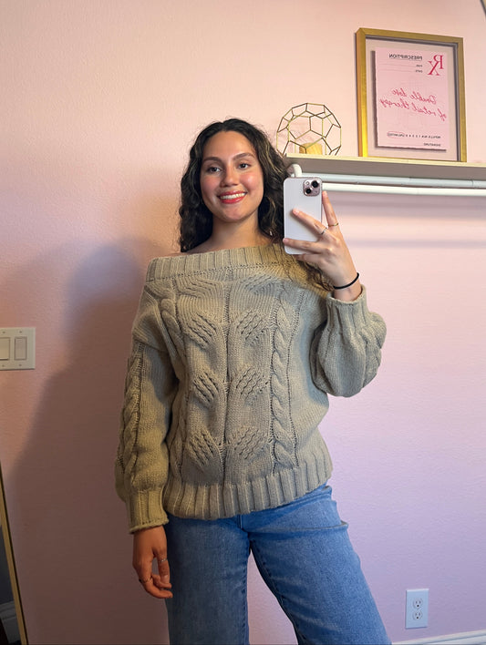 OFF THE SHOULDER KNIT SWEATER
